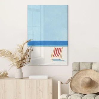 Acrylic print deck chair with sea view - Rivers 