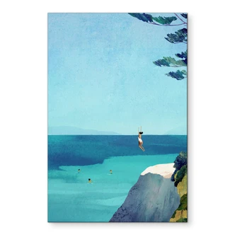 Wall Art Summer happiness at the turquoise blue sea - Rivers - Alu-Dibond 