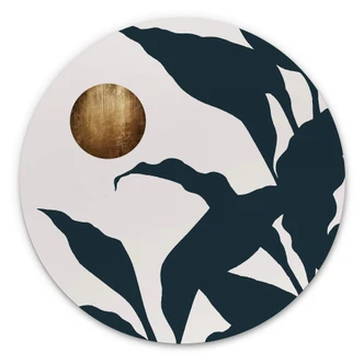 Alu-Dibond Wall Circle Kubistika - Abstract Jungle 