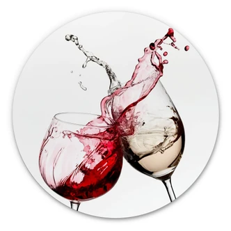 Alu-Dibond Wall Circle Wine Glasses 
