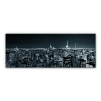New York at Night 2 - Panorama Aluminium print 