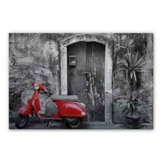 Red Scooter Aluminium print 