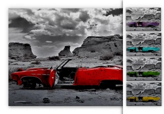 Red Cadillac Aluminium Print 