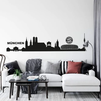 Wall sticker Munich Skyline with Logo 