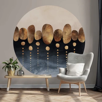 Round wall mural Fredriksson - Abstract Nature - non self-adhesive/self-adhesive wallpapers 