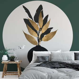 Round wall mural Kubistika - Bouquet No. 5 - non self-adhesive/self-adhesive wallpapers 