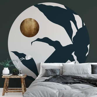 Round wall mural Kubistika - Jungle - non self-adhesive/self-adhesive wallpapers 