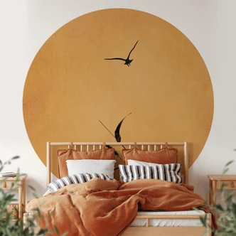 Round  Kubistika - Sunny Birds - non self-adhesive/self-adhesive wallpapers 