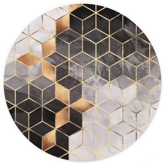 Round wall mural Fredriksson - Smoky Cubes - non self-adhesive/self-adhesive wallpapers 