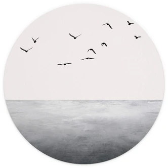 Round wall mural Kubistika - Open Lake - non self-adhesive/self-adhesive wallpapers 