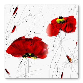 Niksic - Red Poppies Glass art 