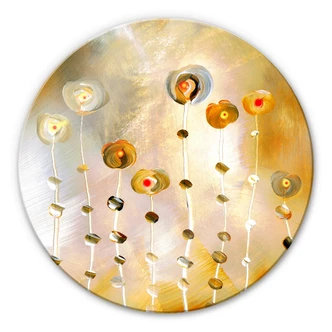 Glass Print round Niksic - Golden Eye 