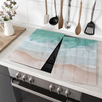 Stove cover plate Gentle waves on the beach - Sisi & Seb 