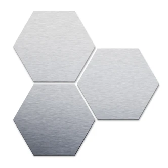 Hexagon - aluminium silver effect - set of 3 
