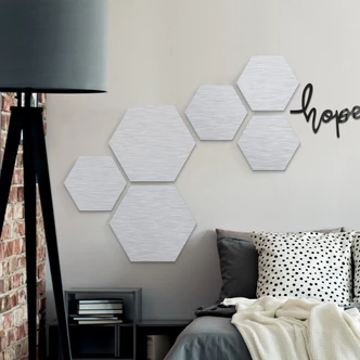 Hexagon - aluminium silver effect - set of 3 