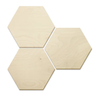 Hexagon Birch Veneer set of 3 