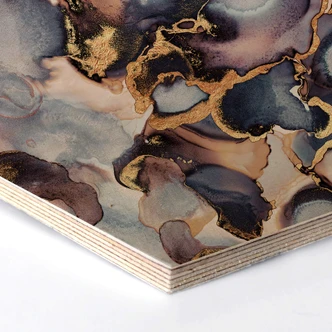 Hexagon Wood - Fredriksson - Pink & Gold 