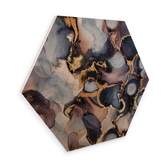 Hexagon Wood - Fredriksson - Pink & Gold 
