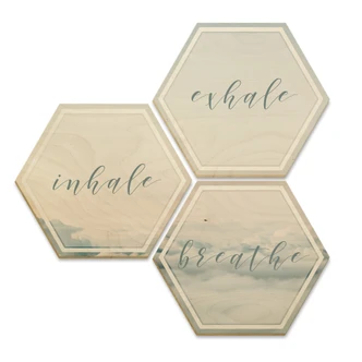 Hexagon Birch veneer - inhale, exhale, breathe 