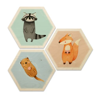 Hexagon Wood - Loske - Animals 
