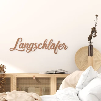 3D lettering long sleeper - wall decoration for the bedroom - mahogany wood 