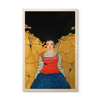 Wood Print Dreamer in golden light - Hülya 
