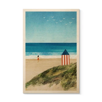 Wood Print Vacation by the sea with dune view - Rivers 