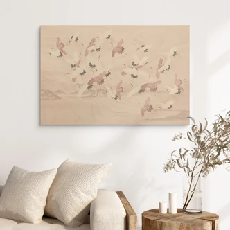 Wood Print Cranes over the Lake - Bloomery Decor 