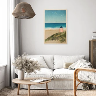 Wood Print Vacation by the sea with dune view - Rivers 