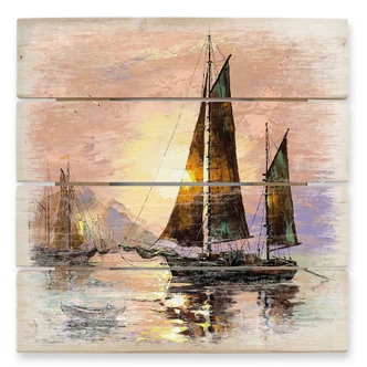 Sailing Boat - Wood Print 