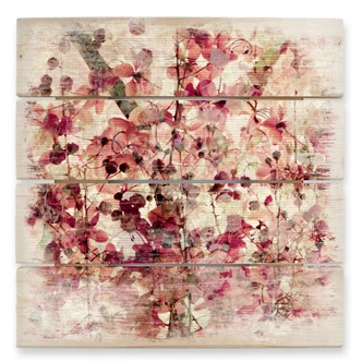 Vintage Floral Design - Wood Print 