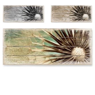 Dandelions-Poetry - Panorama Wood Print 