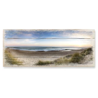 Beach Panorama - Panorama Wood Print 