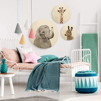 Wall Circle Wood Sisi & Seb - Baby Elephant 
