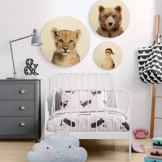 Wall Circle Wood Sisi & Seb - Baby Lion 