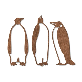 Wood - Penguins 3 parts - mahogany veneer 