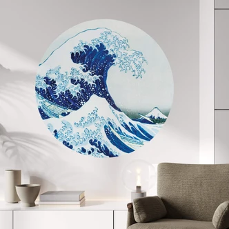 Wall Sticker Hokusai - The big wave - round 
