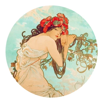 Wall Sticker Mucha - Season Summer - Round 