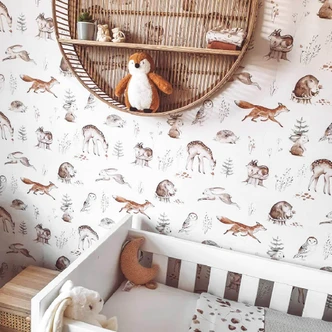 Patterned Wallpaper Kvilis - Forest Friends 