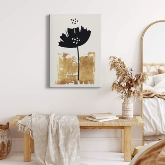 Canvas Print Kubistika - Black Flower 