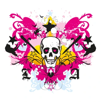 LA Ink skull Wall sticker 