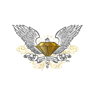LA Ink Diamond with Wings Wall Sticker 