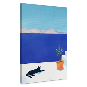 Canvas print Siesta with cat by the sea - Rivers 