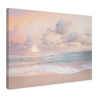Canvas print Sunset over beach and sea - Sisi & Seb 