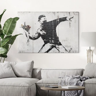 Canvas Print Banksy - Flower Thrower 