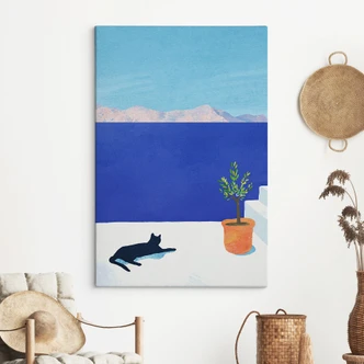 Canvas print Siesta with cat by the sea - Rivers 