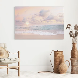 Canvas print Sunset over beach and sea - Sisi & Seb 