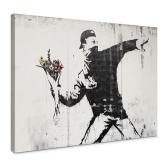 Canvas Print Banksy - Flower Thrower 