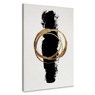 Canvas Print Kubistika - Black & Gold 
