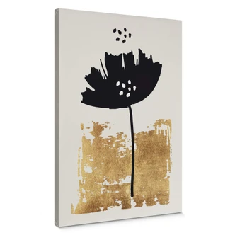 Canvas Print Kubistika - Black Flower 